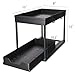 DEKAVA Under Sink Organizer 2 Pack, Bathroom Cabinet Organizer, 2 Tier Sliding Cabinet Basket Organizer Drawer, Multi-Purpose Bath Collection Baskets for Bathroom (Black)