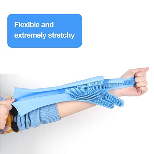 Image of Magic Silicone Cleaning Hand Gloves for Kitchen Dishwashing and Pet Grooming, Washing Dish, Car, Bathroom (multicolor) (C)(pack of)