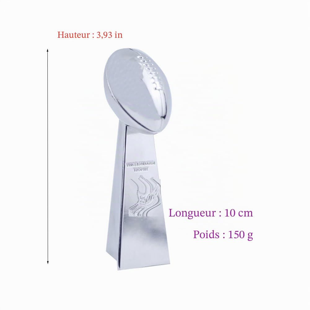 Bague de Championnat des Patriots avec Ensemble de trophées fantastiques FFL New England Souvenir Collectibles Rugby Cadeaux pour Hommes Femmes Papa