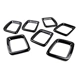 Tamaño compacto y ligero 7pcs Tapa de la rejilla frontal Parrilla Anillo de la parrilla Inserciones Frame TRIMS KIT FIT for 2017-2019 Jeep Compass ACCESORIOS DE COCHES (Color : Black)