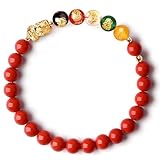 Red Chinese Feng Shui Wealth Bracelets Good Luck for Woman Protection,Cinnabar Dragon Pi Xiu Charms for Prosperity Wealth,Amuletos De Buena Suerte,Stretch Beaded Bracelets Attract Money New Year Gifts (Gold Pixiu)