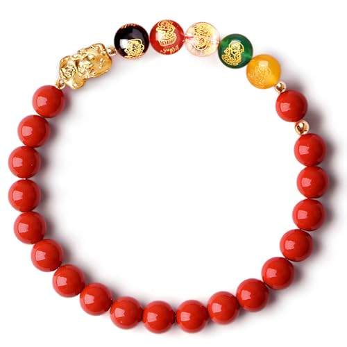Red Chinese Feng Shui Wealth Bracelets Good Luck for Woman Protection,Cinnabar Dragon Pi Xiu Charms for Prosperity Wealth,Amuletos De Buena Suerte,Stretch Beaded Bracelets Attract Money New Year Gifts
