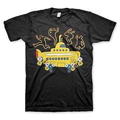The Beatles Officially Licensed Yellow Submarine Mens T-Shirt (Black) - Les Beatles, Paul McCartney, John Lennon, RIngo Starr, George Harrison