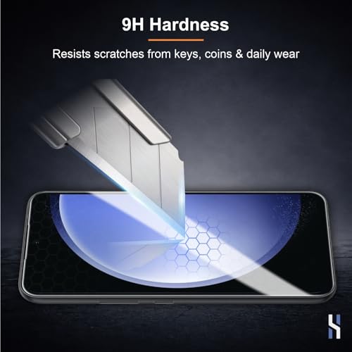 Image of Tempered Glass for Samsung Galaxy S24 FE | M56 | F56 (6.7 Inch) Military Grade 9H Screen Guard, Anti-Scratch, Shatterproof, Edge-to-Edge Full Coverage - Black Border