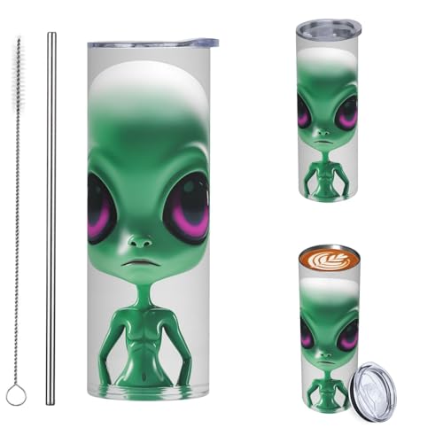 El Mejor Listado de Marcianos Tumblr de esta semana. 45 GJHKSSVB Green Alien - Vaso de viaje con aislamiento de acero inoxidable de 20 onzas, a prueba de fugas, taza de café de viaje con tapa y popote para botella de agua, regalos para...