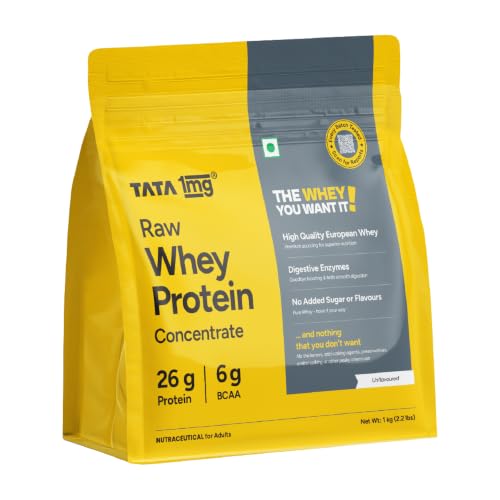 Image of Tata 1mg Whey Protein (Concentrate) | 26g Protein, 6g BCAA | Unflavoured (1 kg)