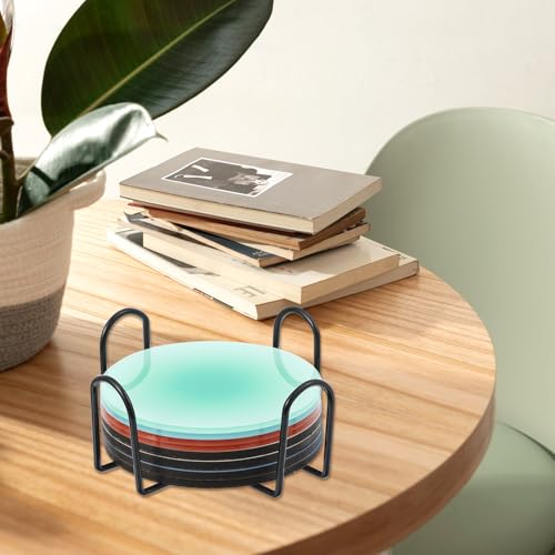 Lot de 2 supports de dessous de verre en métal pour dessous de verre, porte-gobelet carré noir, support de boisson, support de table à manger, tapis de tasse, accessoires de bar, ustensiles de cuisine – Image 6