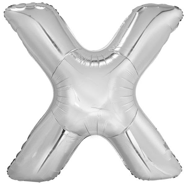 Amscan 9909573 9909573 - Ballon en aluminium avec lettre X en argent - 37