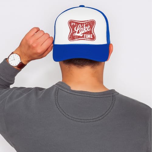 Image of It's Lake Time Summer Classic 5 Panel Foam Front Mesh Snap Back Trucker Hat