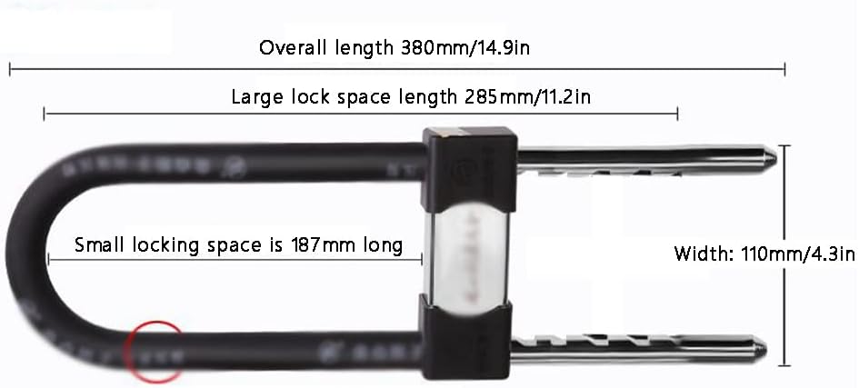 Heavy Locks Glass Door Lock Keyless Locking U-Shaped Lock C-Class Lock Cylinder Lengthened Motorcycle Lock U-Shaped Shop Lock U-Locks for Bicycles