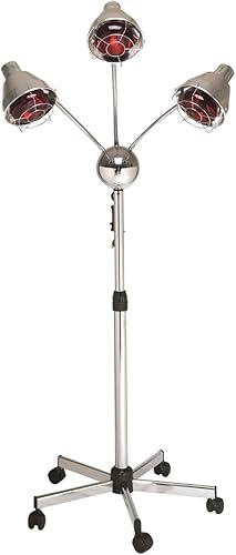 Pibbs Lámpara de 3 cabezales con base de lujo y brazos cromados (modelo TL931)