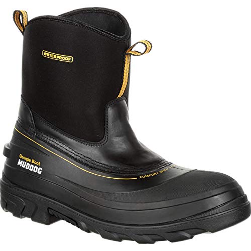 Georgia Men's Boot Muddog Waterproof Work Round Toe Black 10.5 D