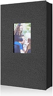 Benjia Photo Album 6x4 Slip in, Linen Extra Large Capacity 1000 Pockets Photo Albums Holds Landscape and Portrait 10x15cm Picture Black