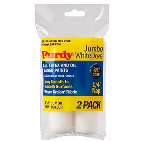 Purdy 140624010 Jumbo Mini White Dove Roller Replacements, 2-Pack, 4-1/2 Inch X 1/4 Inch Nap #TOP7