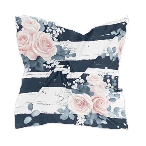 BOESI Striped Background and Rose Pattern Women's Headband, 23.62