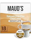 Maud's Chai Tea Latte Pods, 18 ct, Recyclable Single Serve Tea Pods - 100% Gourmet Blended Tea Leaves, Compatible with Keurig K Cups Maker