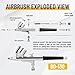 Timbertech Professional Double Action Airbrush BD-130 Mounted 0.3mm Nozzles and Needles for Cake Decorating, Painting, Tattoo, Models Art,Craft and so on