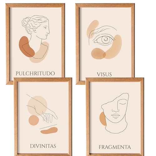 Set Láminas Decorativas Pared Arte Griego Estilo Minimalista Tamaño A4 (21X29,7cm) Cuadros Decoracion Salon Moderno Lienzo Decorativo Decoración Hogar Salón Dormitorio Diseño Elegante SIN MARCO