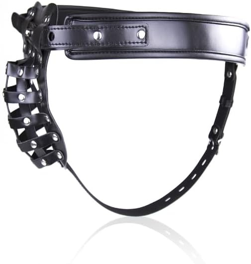 Men's Harness Chastity Belt PU Leather Chastity Devices Sexy Male Chastity Belt with Lock Cock BDSM Self Bondage Fetish Sex Toys Anti-Off Auxiliary Testicle Chastity Strap Cock Cage Underwear