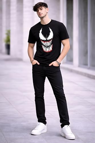 Image of Be Crazy Glow in Dark Tshirts for Men and Women Regular Fit Black Colour T Shirt Unisex Pure Cotton Casual Wear Round Neck T-Shirt