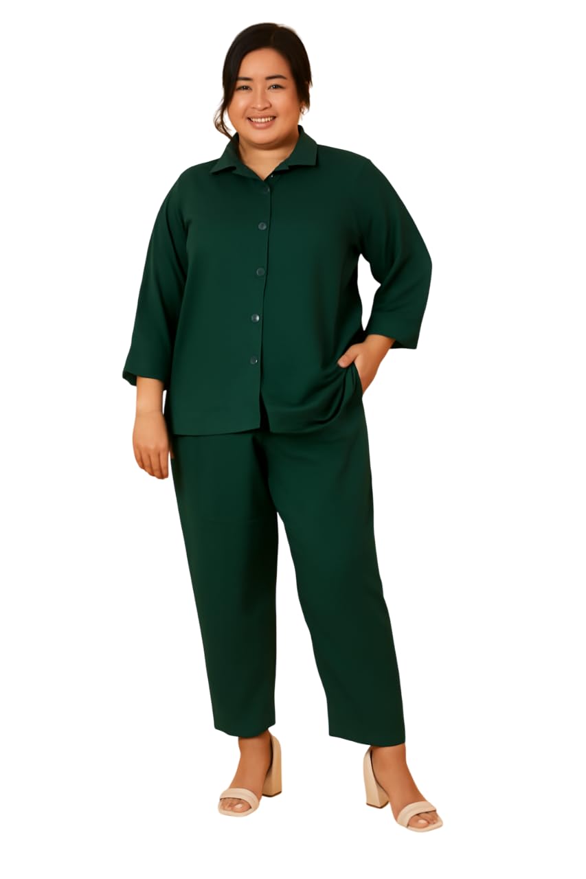 Women’s Plus Size Cord Set | Solid Night Suit for Women | Stylish Solid Co-Ord Set | Comfortable Plus Size Nightwear | Ver...