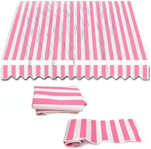 Retractable Awning Replacement Cloth 16x12ft/12x10ft/10x8ft/8x6.5ft Replacement Awning Fabric Outdoor Awning Cover Patio Sun Shade Canopy Polyester Canvas for Window Door(Blue,6x5m/20x16ft)