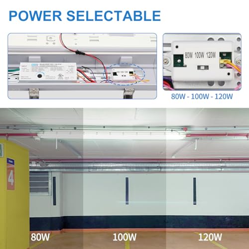 Image of 8FT LED Vapor Tight Light Fixture 2Pack, 120W /100W /80W, 15600lm