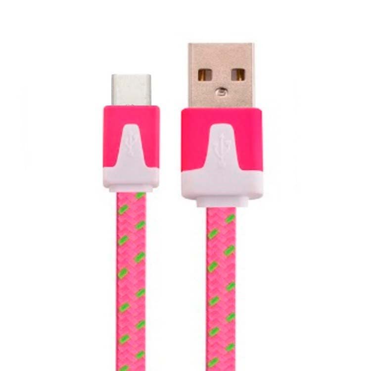 Cable Noodle 1 m para XIAOMI 11T Pro cargador tipo C Android universal (rosa caramelo)