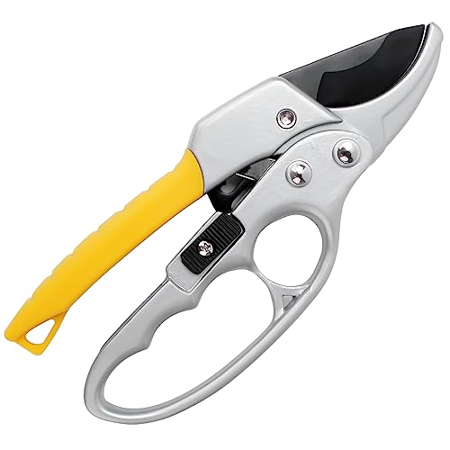 Sageky- Ratchet Pruning Shears - Garden Scissors, Plant Shears, Shrub Trimmers and Gardening Shears, Scissors and Plant Shears