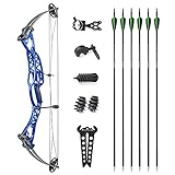 SHARROW Compoundbogenset Jagdbogen 40-60lbs Einstellbar Sportbogen Erwachsene Compound Bögen und Pfeile für Outdoor Bogen Jagd (Typ 2:Blau)