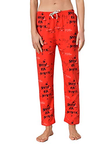 Image of KOTTY Red Cotton Printed Women Pyjama