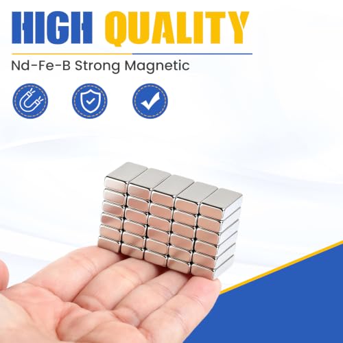 Image of MIKEDE 30 Pack Strong Small Neodymium Bar Magnets Silver, 20x10x5 mm
