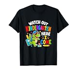 Watch Out Kindergarten Here I Come Dino First Day of School T-Shirt