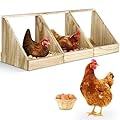 3 Pack Chicken Nesting Box, Wooden Single Compartment Chicken Nesting Box for Outdoor Coop, Comfortable Laying Box for Hens, Ducks and Poultry, Chicken Laying Nest Box for Poultry Farm