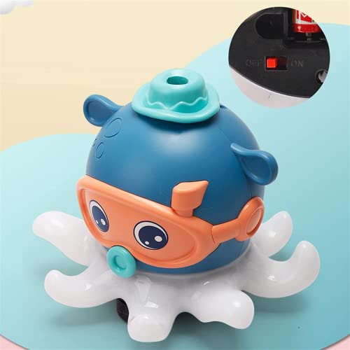 Image of Kidology Baby Musical Octopus Ball Blowing Toy for Kids | Interactive Dancing Octopus with Music and LED Light-Up Mechanism | Mecanum Wheels Toy | Tummy Time Toy for Babies, Kids, and Toddlers (Blue)