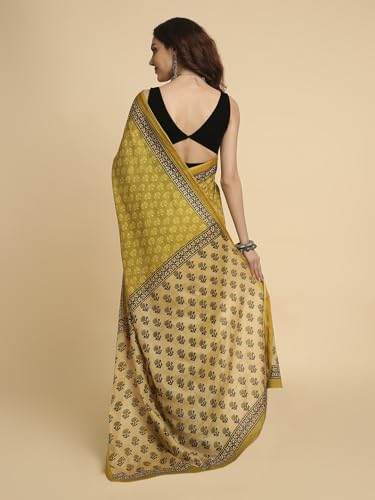 Image of RATAN Women's Pure Soft Cotton Saree with Blouse Piece | Lightweight Breathable Daily Wear Cotton Saree | Traditional Printed Saree for Office Casual & Summer Wear