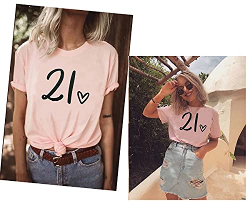 HEYO Women's 21st Birthday T-Shirt - Twenty First Birthday Party Shirt3