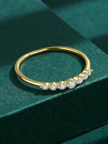 1pc Sterling Silver Rainbow Zircon Ring For Women Sterling Silver Fine ladies jewellery Gift Daily Wear Small Row Stacking Rings3