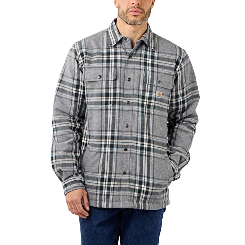 Carhartt Men's 105430 Relaxed Fit Flannel Sherpa-Lined Shirt Jac