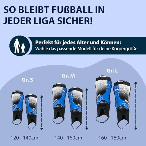 HUDORA Schienbeinschützer mit Knöchelschutz - bequeme Schienbeinschoner mit Schaumstoff - Fußball Schienbeinschutz mit Knöchelprotektoren… – Ansicht 3