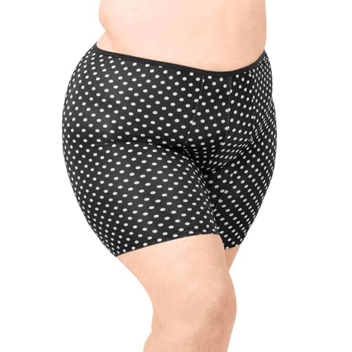 Image of Undersummers Classic Shortlette, Plus Size Slip Shorts for Women Under Dress, Thigh Anti Chafing Shorts Women, Undergarments for Dresses (4X, Polka Dot)