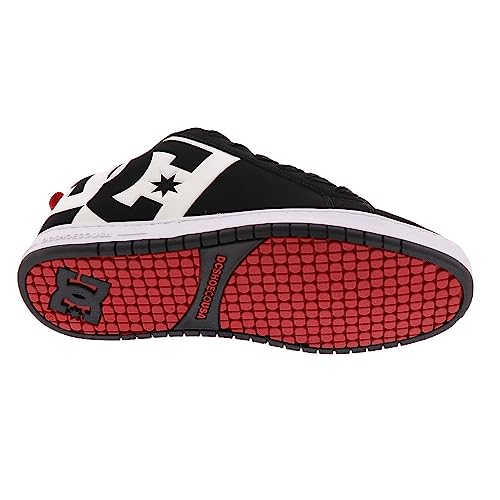 DC DC Men's Court Graffik SQ Casual Skate Shoe Black/White/RED 6.5