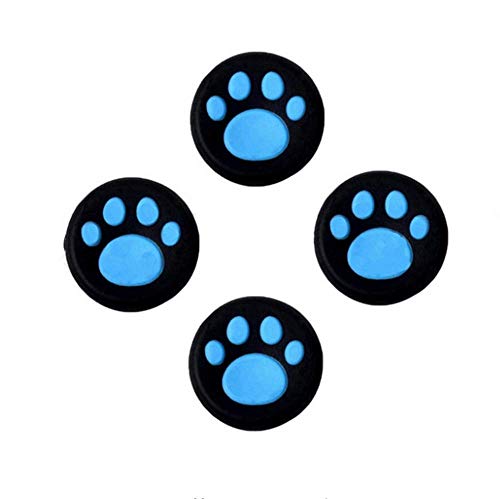 Analog Silicone Joystick Joy Stick Grips Cap Cover Thumbstick Thumb Stick Grips Cap Cover For Ps4, Ps3,Xbox One, Xbox 360,Ps2 Controller (4 X Blue Cat Dog Paw) #TOP14