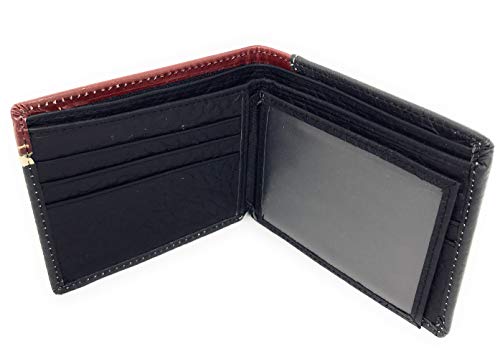 Western Genuine Leather Floral Tooled Rodeo Concho Mens Short Bifold Wallet in 2 colors (Black)3