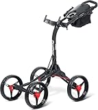 Bag Boy Disc Golf Quad Cart, Quad XL, Mattschwarz/Rot