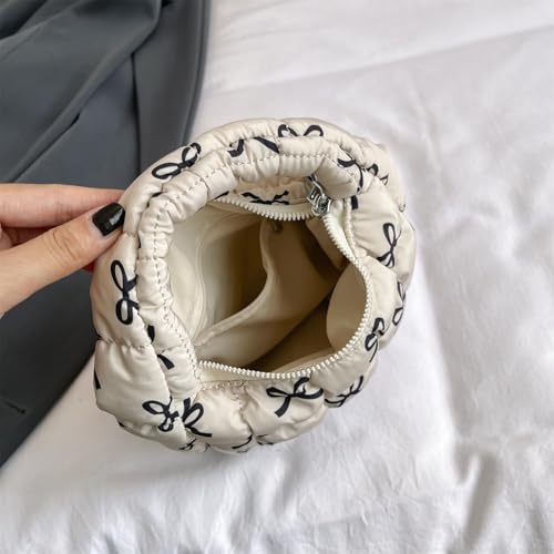 Image of Quilted MINI Handbag and Purses Women Puffer Nylon Hobo Cotton Padded Purse Work Travel Lightweight