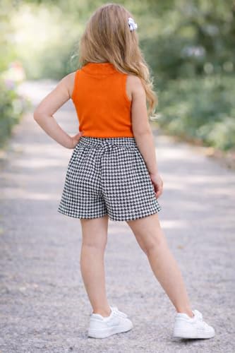 Image of Girl's Solid Cotton Blend Style Top and Shorts Set