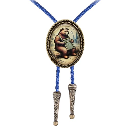 Image of Jeilwiy Bolo Tie for Men Western Cowboy Gothic Bolo Tie Necklace Halloween | Glow in Dark Bolo Tie for Men Women, 3D Halloween Bolo Tie, Gothic Western Ties, String Ties for Men Rodeo Leather Necktie