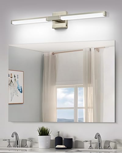 OKELI 32 Inch Bathroom Light Fixtures, Modern Brushed Nickel Vanity Light Over Mirror for - image 6
