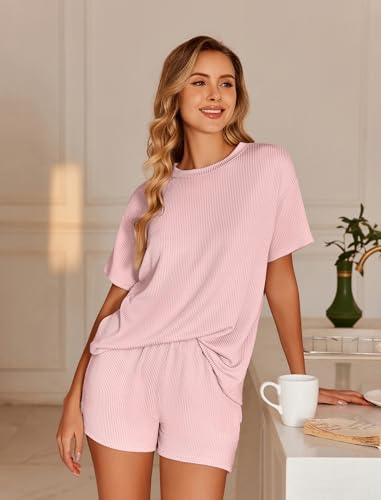 Image of Ekouaer 2 Piece Sets for Women Matching Lounge Sets Summer Outfits
